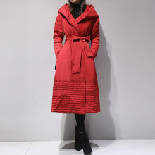 Load image into Gallery viewer, Knee Waist Down Hooded Down Jacket +
