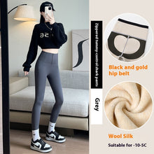 Load image into Gallery viewer, Belly-controlling Butt Lifting Leggings With Three-breasted Design Winter High Waist Slim Zippere Pants Warm Velvet And Thickened Trousers Women Clothing +

