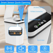 Load image into Gallery viewer, 12L Smart Trash Bin Rubbish Motion Sensor Touchless Bathroom Odorless Toilet Trash Can +
