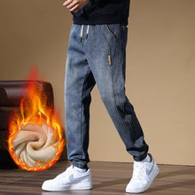 Load image into Gallery viewer, Mens Fleece-Lined Outerwear Jogger Harem Pants For Cold Weather Coziness +
