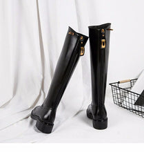 Load image into Gallery viewer, New Fashion But Knee-high Thick Heel Long Martin Leather Boots +
