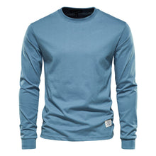 Load image into Gallery viewer, Men&#39;s Solid Color Round Neck Long-sleeved Top T-shirt +
