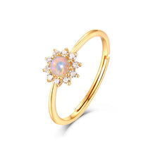 Load image into Gallery viewer, Blue Topaz Sunflower  Ring Minimalist Women's Ring +
