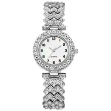 Load image into Gallery viewer, Fashion Jewelry 2pcs Luxury Fashion Women Watch Set Silver Strap Ladies Quartz Wristwatch Alloy Bracelet For Ladies Jewelry Set Clock Gift +
