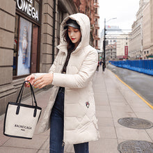 Load image into Gallery viewer, Hooded Overcoat Slim Plus Size Slim Down Padded Jacket Winter Coat +
