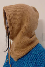 Load image into Gallery viewer, Drawstring Solid Color Thermal Knit Hat Winter Veil +
