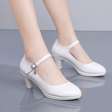Load image into Gallery viewer, Women&#39;s Middle Heel White High Heeled Shoes +
