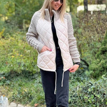Load image into Gallery viewer, Stand Collar Cotton Jacket With Pockets Fashion Knitted Stitching Zipper Coat Winter Warm Tops For Women +
