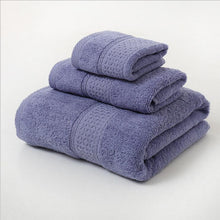 Load image into Gallery viewer, Pure Cotton Plain Broken Covers Long-staple Cotton Three-piece Suit Of Bath Towel +
