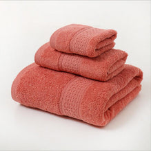 Load image into Gallery viewer, Pure Cotton Plain Broken Covers Long-staple Cotton Three-piece Suit Of Bath Towel +
