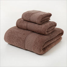 Load image into Gallery viewer, Pure Cotton Plain Broken Covers Long-staple Cotton Three-piece Suit Of Bath Towel +
