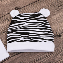 Load image into Gallery viewer, Baby Long Sleeve Cartoon Zebra Print Romper Set +
