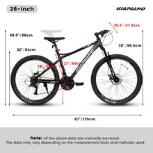 Load image into Gallery viewer, A26251 26-Inch Mountain Bike For Adults And Teenagers, High Carbon Steel Frame, Front And Rear Mechanical Disc Brakes, 21-Speed Gear System, 26x2.125 Tires +
