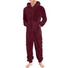 Load image into Gallery viewer, Men's Fashion Zipper Thermal Plush Jumpsuit Thermal Pajamas +
