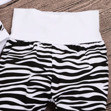 Load image into Gallery viewer, Baby Long Sleeve Cartoon Zebra Print Romper Set +
