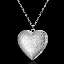 Load image into Gallery viewer, Carved Design Love Necklace Personalized Heart-shaped Photo Frame Pendant Necklace For Women Family Jewelry Valentine's Day Gift +
