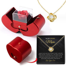 Load image into Gallery viewer, Fashion Jewelry Box Red Apple Christmas Gift Necklace Eternal Rose For Girl Mother's Day Valentine's Day Gifts With Artificial Flower Rose Flower Jewelry Box +
