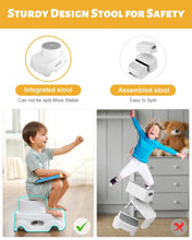 Load image into Gallery viewer, Padded 2-Step Step Stool Non-slip Portable Space-saving Step Stool Easy To Clean Sturdy Footstool +
