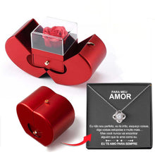 Load image into Gallery viewer, Fashion Jewelry Box Red Apple Christmas Gift Necklace Eternal Rose For Girl Mother's Day Valentine's Day Gifts With Artificial Flower Rose Flower Jewelry Box +
