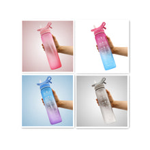 Load image into Gallery viewer, Water Bottle Scrub Bounce Cover Straw Space Cup Sports Water Bottle With Spray Function +
