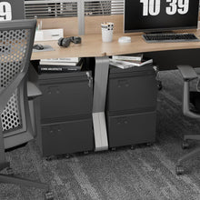 Load image into Gallery viewer, 2 Drawer Mobile File Cabinet, Metal Under Desk Cabinet With Lock Name Card Holder For Office Home, Legal Letter Size, Assembly Required +
