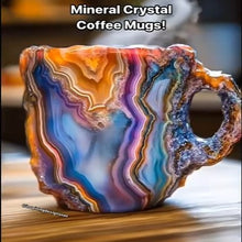Load image into Gallery viewer, 400ml Resin Mineral Crystal Coffee Mugs With Handles Elegant Fake Mineral Crystal Cup For Workplace Home Decor Christmas Gift Kitchen Gadgets +
