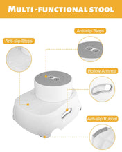 Load image into Gallery viewer, Padded 2-Step Step Stool Non-slip Portable Space-saving Step Stool Easy To Clean Sturdy Footstool +
