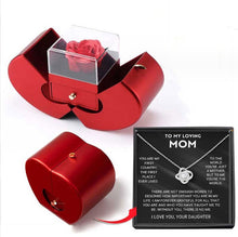 Load image into Gallery viewer, Fashion Jewelry Box Red Apple Christmas Gift Necklace Eternal Rose For Girl Mother's Day Valentine's Day Gifts With Artificial Flower Rose Flower Jewelry Box +
