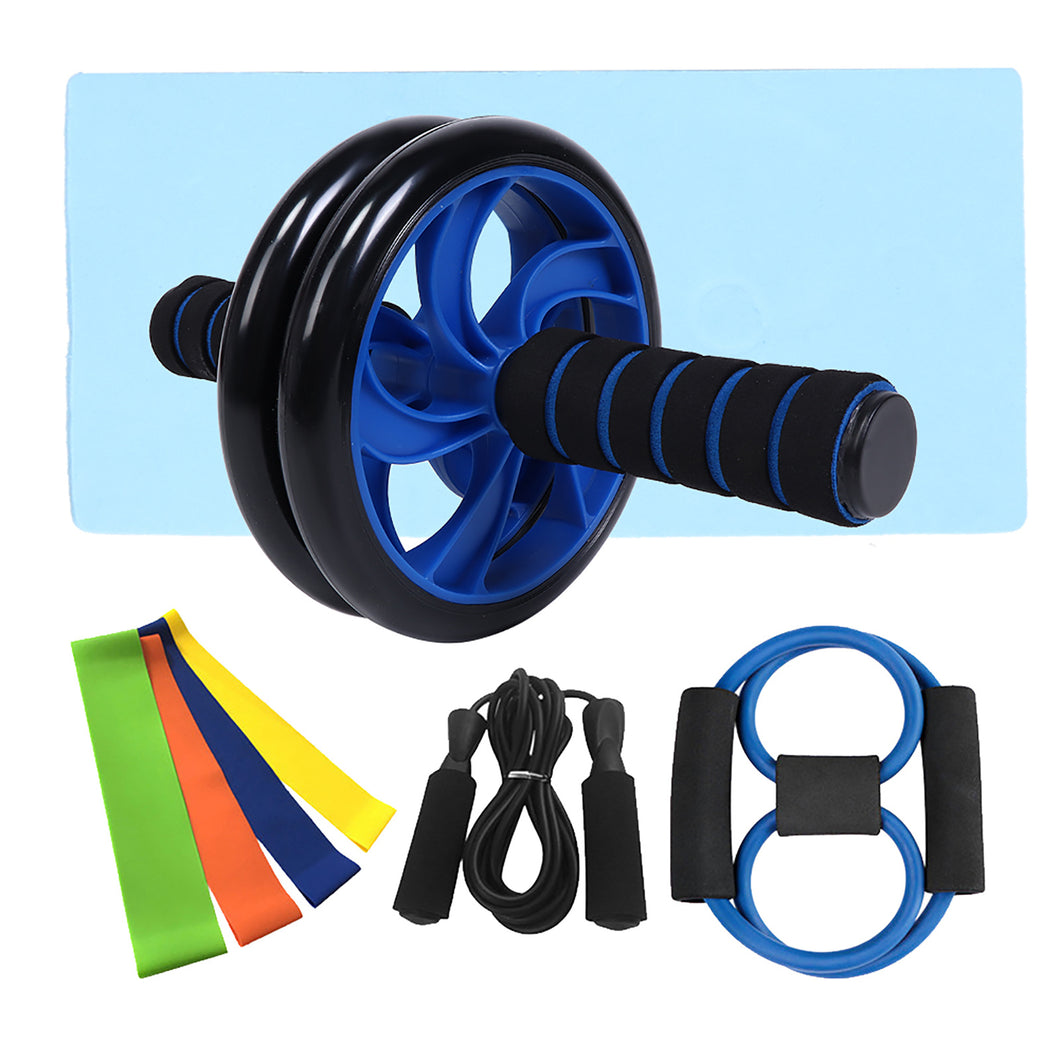 Abdominal Training Roller Wheel Skipping Rope Chest Expander Fitness Equipment Set