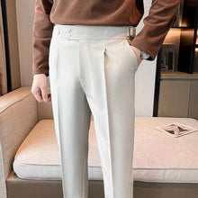 Load image into Gallery viewer, Men's Trousers New Slim Solid Color Small Trousers Straight Belt Loops Free Pants +
