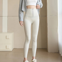 Load image into Gallery viewer, Belly-controlling Butt Lifting Leggings With Three-breasted Design Winter High Waist Slim Zippere Pants Warm Velvet And Thickened Trousers Women Clothing +
