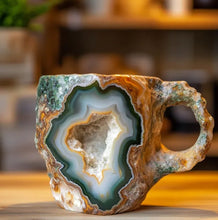 Load image into Gallery viewer, 400ml Resin Mineral Crystal Coffee Mugs With Handles Elegant Fake Mineral Crystal Cup For Workplace Home Decor Christmas Gift Kitchen Gadgets +
