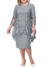 Load image into Gallery viewer, Women&#39;s New Plus Size Lace Embroidered Dress Two Piece Set +
