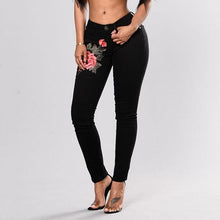 Load image into Gallery viewer, Denim Pants Women&#39;s Embroidered Skinny Jeans +
