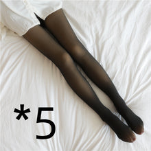 Load image into Gallery viewer, Simulation Translucent Leggings Fleece Lined Tights Warm Fleece Pantyhose Women Thermal Winter Tights +
