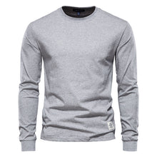 Load image into Gallery viewer, Men&#39;s Solid Color Round Neck Long-sleeved Top T-shirt +
