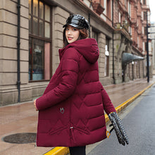 Load image into Gallery viewer, Hooded Overcoat Slim Plus Size Slim Down Padded Jacket Winter Coat +
