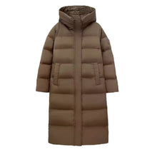 Load image into Gallery viewer, Fashionable Duck Down Puffer Coat Insulated Hooded Jacket Women's Overcoat +
