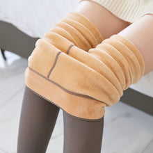 Load image into Gallery viewer, Simulation Translucent Leggings Fleece Lined Tights Warm Fleece Pantyhose Women Thermal Winter Tights +
