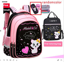 Load image into Gallery viewer, Kids School Cute Cat Print Backpack School Bag +
