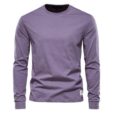 Load image into Gallery viewer, Men&#39;s Solid Color Round Neck Long-sleeved Top T-shirt +
