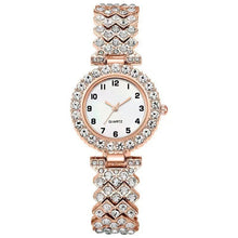 Load image into Gallery viewer, Fashion Jewelry 2pcs Luxury Fashion Women Watch Set Silver Strap Ladies Quartz Wristwatch Alloy Bracelet For Ladies Jewelry Set Clock Gift +
