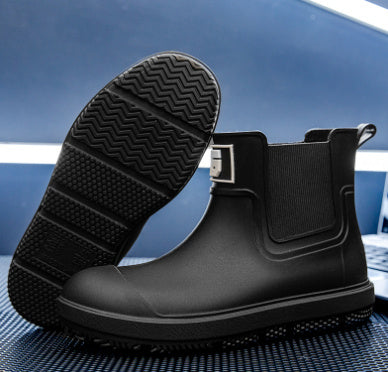 Short Tube Water Shoes Men Rain Boots Autumn And Winter +