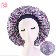 Load image into Gallery viewer, Beauty Print Satin Silk Bonnet Sleep Night Cap +
