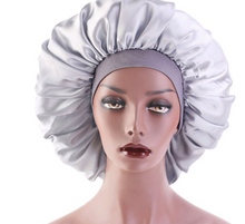 Load image into Gallery viewer, Beauty Print Satin Silk Bonnet Sleep Night Cap +
