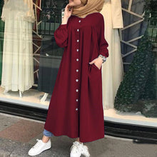 Load image into Gallery viewer, Long Sleeve Shirt Dress Casual Pocket Robe +
