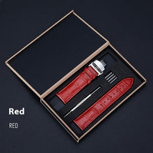 Load image into Gallery viewer, Butterfly Clasp Business Bamboo Pattern Cowhide Leather Watch Band +
