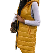 Load image into Gallery viewer, Cardigan Hooded Vest Single-breasted Sleeveless Pocket Mid-length Jacket +
