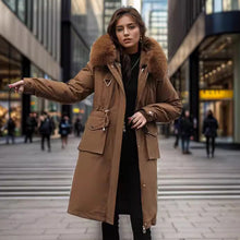 Load image into Gallery viewer, Parka Women&#39;s Overknee Long Cotton Coat Jacket Trench Coat +
