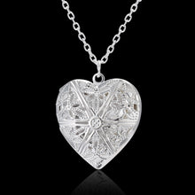 Load image into Gallery viewer, Carved Design Love Necklace Personalized Heart-shaped Photo Frame Pendant Necklace For Women Family Jewelry Valentine's Day Gift +
